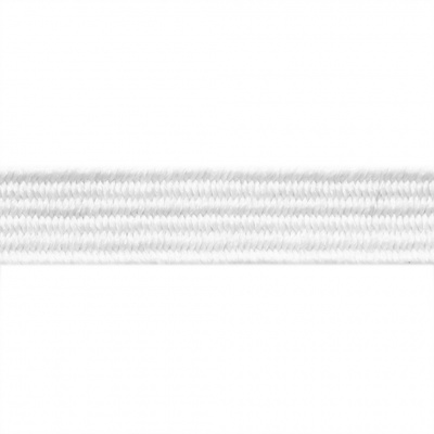 Резиновые нити с текстильным покрытием, шир. 6 мм ( упак.55 м/уп), цв.-белый - купить в Кемерово. Цена: 210.75 руб.