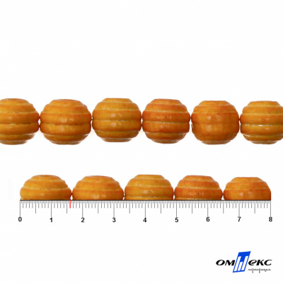 0309-Бусины деревянные "ОмТекс", 16 мм, упак.50+/-3шт, цв.003-оранжевый - купить в Кемерово. Цена: 62.22 руб.