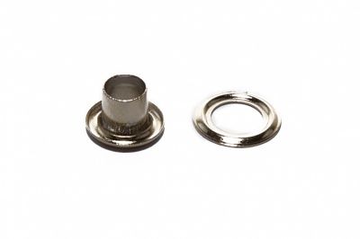 Люверсы металлические "ОмТекс", блочка/кольцо, (3 мм) - цв.никель - купить в Кемерово. Цена: 0.18 руб.