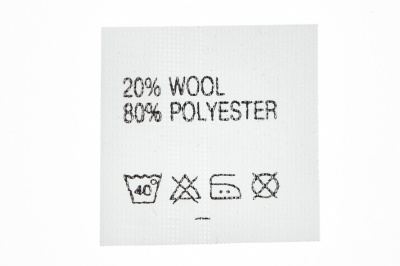 Состав и уход 20% wool 80% poliester - купить в Кемерово. Цена: 64.21 руб.