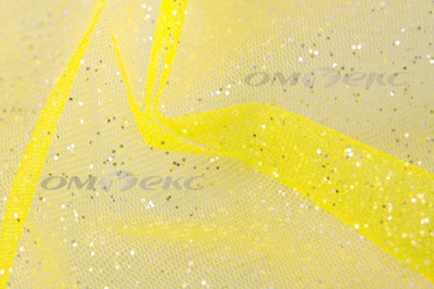 Сетка Глиттер, 40 гр/м2, шир.160см, цвет жёлтый - купить в Кемерово. Цена 163.01 руб.