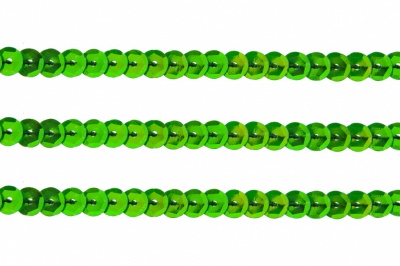 Пайетки "ОмТекс" на нитях, CREAM, 6 мм С / упак.73+/-1м, цв. 94 - зеленый - купить в Кемерово. Цена: 297.48 руб.