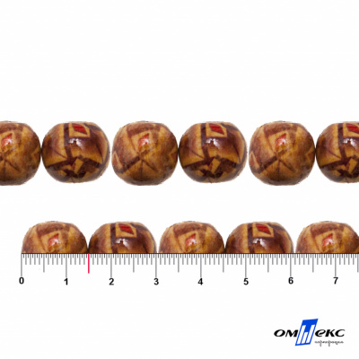 0133-Бусины деревянные "ОмТекс", 15 мм, упак.50+/-3шт - купить в Кемерово. Цена: 77 руб.