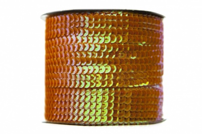 Пайетки "ОмТекс" на нитях, CREAM, 6 мм С / упак.73+/-1м, цв. 88 - оранжевый - купить в Кемерово. Цена: 300.55 руб.
