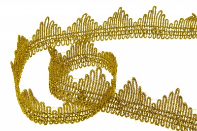 Тесьма металлизированная 8204, шир. 40 мм/уп. 13,7+/-1 м, цвет золото - купить в Кемерово. Цена: 420.42 руб.