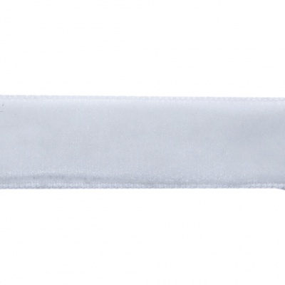 Лента бархатная нейлон, шир.12 мм, (упак. 45,7м), цв.01-белый - купить в Кемерово. Цена: 457.61 руб.