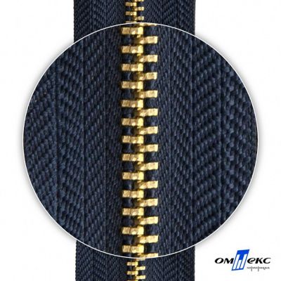 Молнии джинсовые металл т-4, 18 см латунь (YG), цв.- джинсовый синий (560) - купить в Кемерово. Цена: 21.57 руб.