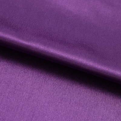 Поли креп-сатин 19-3536, 125 (+/-5) гр/м2, шир.150см, цвет фиолетовый - купить в Кемерово. Цена 155.57 руб.
