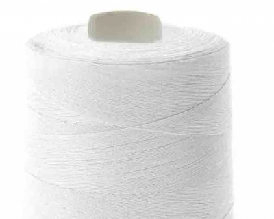Швейные нитки (армированные) 28S/2, нам. 2 500 м, цвет белый - купить в Кемерово. Цена: 148.95 руб.