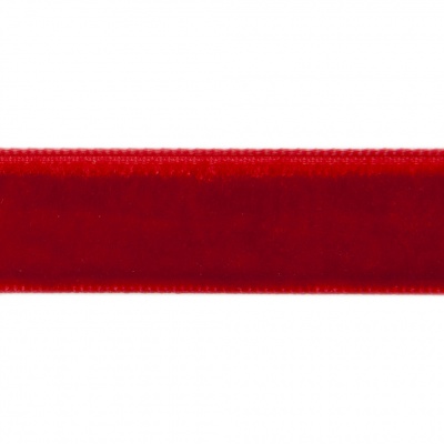 Лента бархатная нейлон, шир.12 мм, (упак. 45,7м), цв.45-красный - купить в Кемерово. Цена: 396 руб.
