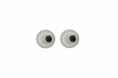 Глазки для игрушек, круглые, с бегающими зрачками, 3 мм/упак.100+/-5 шт, цв. -черно-белые - купить в Кемерово. Цена: 25.40 руб.
