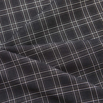Ткань костюмная клетка 25052 2027, 198 гр/м2, шир.150см, цвет т.серый/сер/бел - купить в Кемерово. Цена 427.13 руб.