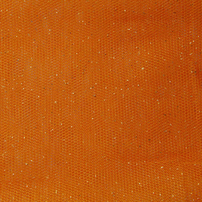 Сетка Глиттер, 24 г/м2, шир.145 см., оранжевый - купить в Кемерово. Цена 117.24 руб.