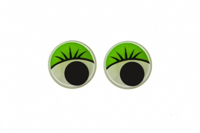 Глазки для игрушек, круглые, с бегающими зрачками, 10 мм/упак.50+/-2 шт, цв. -зеленый - купить в Кемерово. Цена: 71.20 руб.