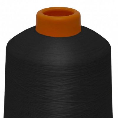 Нитки текстурированные некручёные, намот. 15 000 м, цвет чёрный - купить в Кемерово. Цена: 204.10 руб.