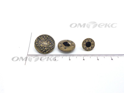 Кнопки металл 15 мм альфа антик с рис.№3  - купить в Кемерово. Цена: 2.90 руб.