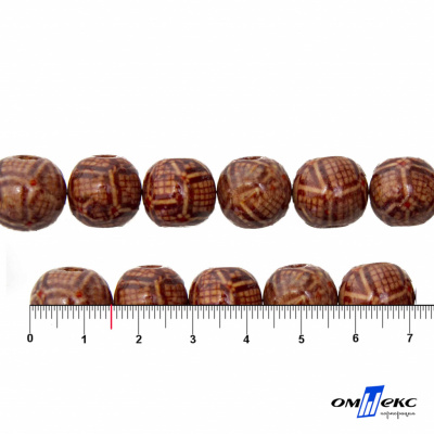 0125-Бусины деревянные "ОмТекс", 15 мм, упак.50+/-3шт - купить в Кемерово. Цена: 77 руб.