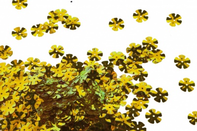 Пайетки "ОмТекс" россыпью,DOUBLE SIDED GOLD,цветок 14 мм/упак.50 гр, цв. 0460-золото - купить в Кемерово. Цена: 80.93 руб.