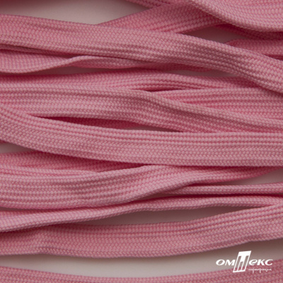 Шнур плетеный (плоский) d-12 мм, (уп.90+/-1м), 100% полиэстер, цв.256 - розовый - купить в Кемерово. Цена: 8.62 руб.