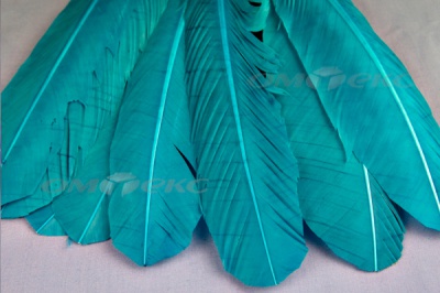 Декоративный Пучок из перьев, перо 24см/голубой - купить в Кемерово. Цена: 12.19 руб.
