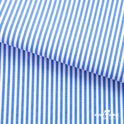 Ткань сорочечная Полоска Кенди, 115 г/м2, 58% пэ,42% хл, шир.150 см, цв.3-синий, (арт.110) - купить в Кемерово. Цена 306.69 руб.