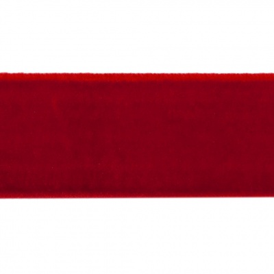 Лента бархатная нейлон, шир.25 мм, (упак. 45,7м), цв.45-красный - купить в Кемерово. Цена: 991.10 руб.