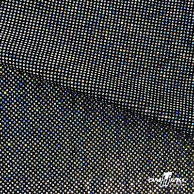 Трикотажное полотно голограмма, шир.140 см, #601-хамелеон чёрный - купить в Кемерово. Цена 452.76 руб.