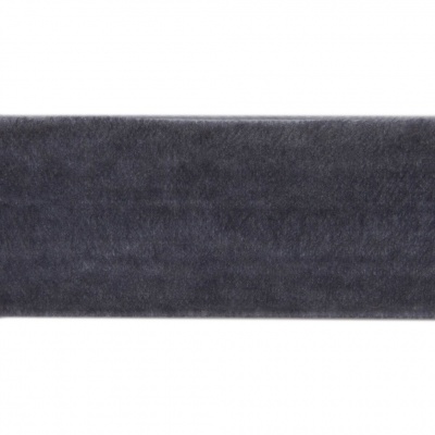 Лента бархатная нейлон, шир.25 мм, (упак. 45,7м), цв.189-т.серый - купить в Кемерово. Цена: 981.09 руб.
