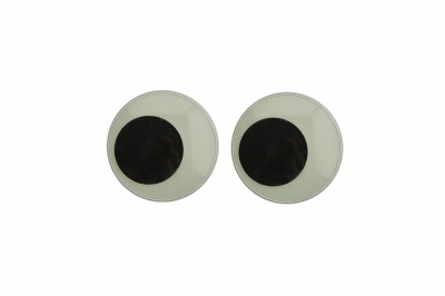 Глазки для игрушек, круглые, с бегающими зрачками, 18 мм/упак.20+/-2 шт, цв. -черно-белые - купить в Кемерово. Цена: 25.40 руб.