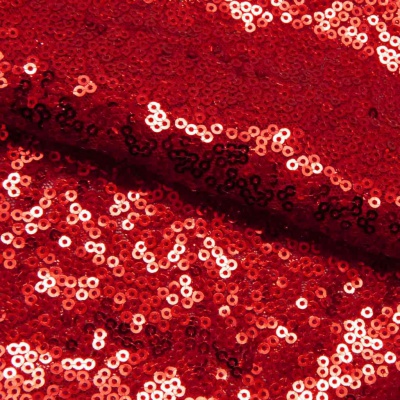 Сетка с пайетками №8, 188 гр/м2, шир.140см, цвет красный - купить в Кемерово. Цена 433.60 руб.