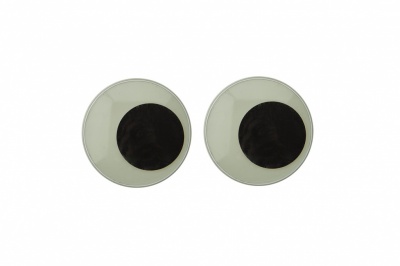 Глазки для игрушек, круглые, с бегающими зрачками, 24 мм/упак.50+/-2 шт, цв. -черно-белые - купить в Кемерово. Цена: 60.32 руб.
