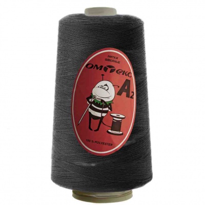 Швейные нитки (армированные) 28S/2, нам. 2 500 м, цвет чёрный - купить в Кемерово. Цена: 139.91 руб.