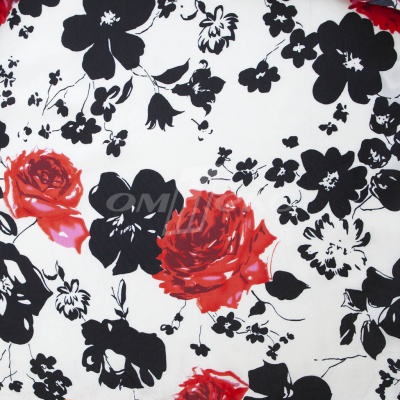 Плательная ткань "Фламенко" 22.1, 80 гр/м2, шир.150 см, принт растительный - купить в Кемерово. Цена 239.03 руб.