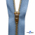 Молнии джинсовые металл т-5, 18 см латунь (YG), цв.-деним (231) - купить в Кемерово. Цена: 22.80 руб.
