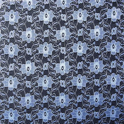 Кружевное полотно гипюр 10102, шир.150см, цвет голубой/blue - купить в Кемерово. Цена 186.20 руб.