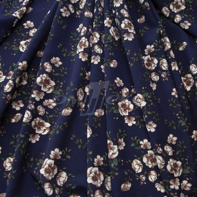 Плательная ткань "Фламенко" 3.2, 80 гр/м2, шир.150 см, принт растительный - купить в Кемерово. Цена 239.03 руб.