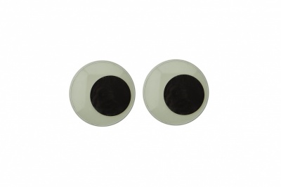 Глазки для игрушек, круглые, с бегающими зрачками, 15 мм/упак.50+/-2 шт, цв. -черно-белые - купить в Кемерово. Цена: 47.40 руб.