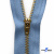 Молнии джинсовые металл т-4, 18 см латунь (YG), цв.-деним (231) - купить в Кемерово. Цена: 21.57 руб.