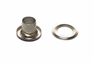 Люверсы металлические "ОмТекс", блочка/кольцо, (4 мм) - цв.никель - купить в Кемерово. Цена: 0.24 руб.