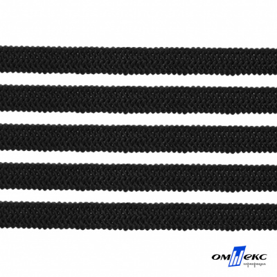 Лента эластичная вязанная (резинка) 4 мм (200+/-1 м) 400 гр/м2 черная бобина "ОМТЕКС" - купить в Кемерово. Цена: 1.78 руб.