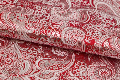 Ткань костюмная жаккард, 135 гр/м2, шир.150см, цвет красный№3 - купить в Кемерово. Цена 441.94 руб.