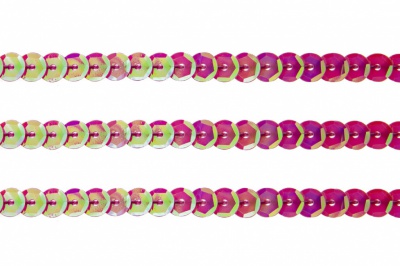 Пайетки "ОмТекс" на нитях, CREAM, 6 мм С / упак.73+/-1м, цв. 89 - розовый - купить в Кемерово. Цена: 468.37 руб.