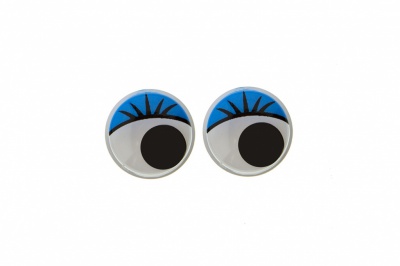 Глазки для игрушек, круглые, с бегающими зрачками, 8 мм/упак.50+/-2 шт, цв. -синий - купить в Кемерово. Цена: 59.05 руб.