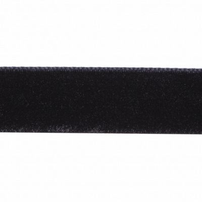 Лента бархатная нейлон, шир.12 мм, (упак. 45,7м), цв.03-черный - купить в Кемерово. Цена: 448.27 руб.
