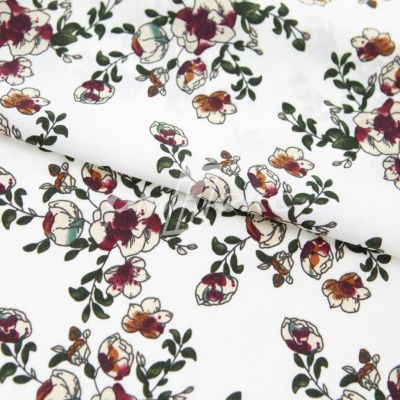 Плательная ткань "Фламенко" 23.1, 80 гр/м2, шир.150 см, принт растительный - купить в Кемерово. Цена 264.56 руб.