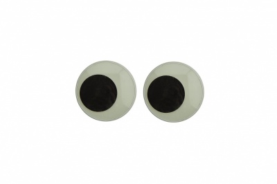 Глазки для игрушек, круглые, с ресничками, 10 мм/упак.50+/-2 шт, цв. -черно-белые - купить в Кемерово. Цена: 21.24 руб.
