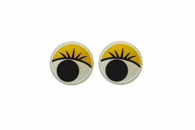 Глазки для игрушек, круглые, с бегающими зрачками, 8 мм/упак.50+/-2 шт, цв. -желтый - купить в Кемерово. Цена: 59.05 руб.