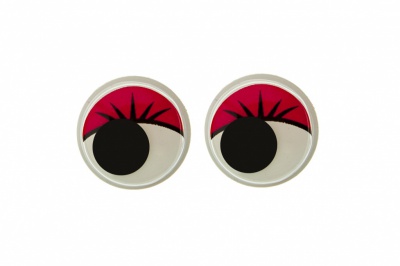 Глазки для игрушек, круглые, с бегающими зрачками, 12 мм/упак.50+/-2 шт, цв. -красный - купить в Кемерово. Цена: 95.04 руб.