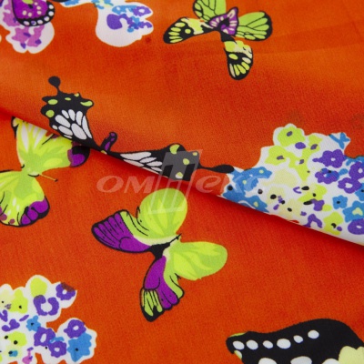 Плательная ткань "Софи" 7.1, 75 гр/м2, шир.150 см, принт бабочки - купить в Кемерово. Цена 241.49 руб.